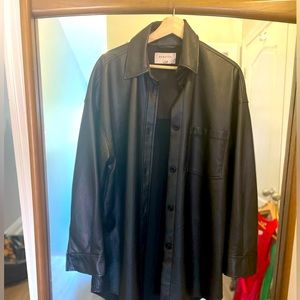 Faux leather button down. Babaton by Aritzia. Size M
